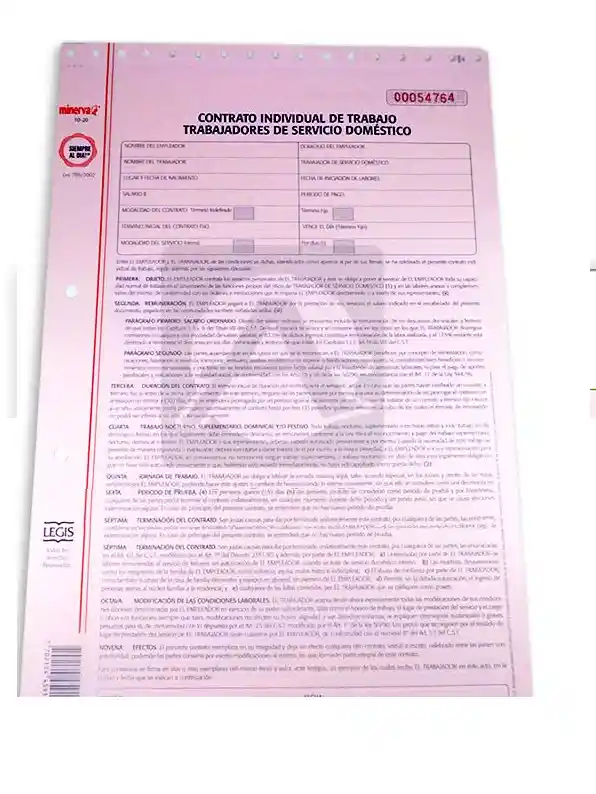 Contrato Individual De Trabajo De Servicio Domestico X1