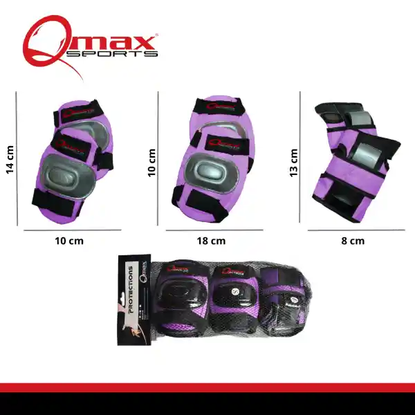 Qmax Set De Protección Para Patinaje Morado