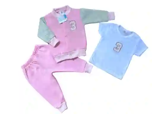 Conjunto 3 Meses Sudadera Para Bebe - 3 Piezas Niña