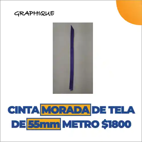 Cinta De Tela Razo O Ilusión Morada De 55 Mm Metro