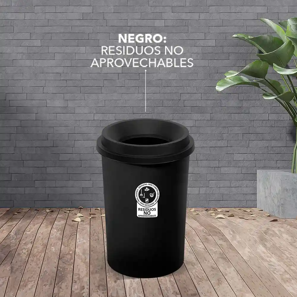 Papelera Evo 50 Litros Negro No Aprovechable