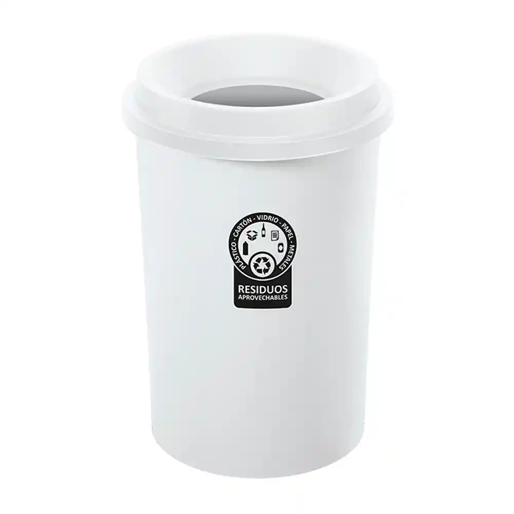 Papelera Evo 50 Litros Blanco Aprovechable