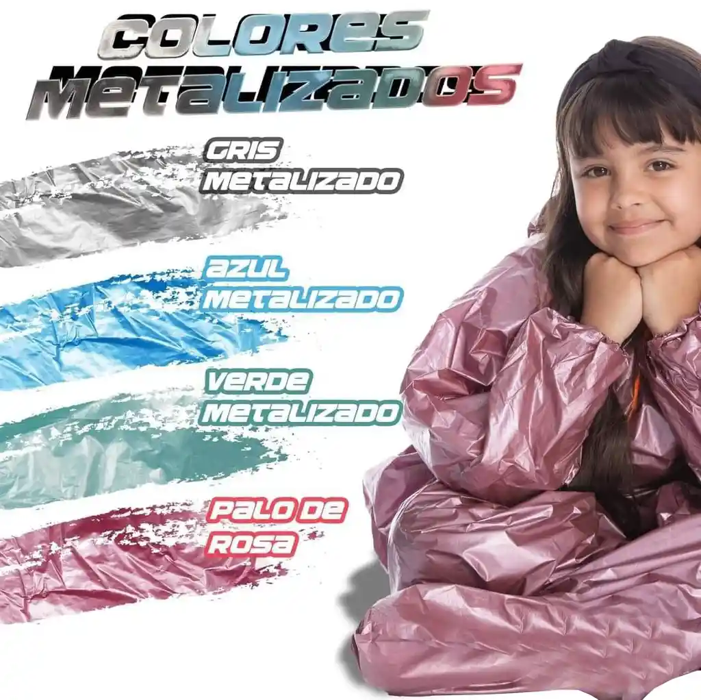 Impermeable Moto Bicicleta Plástico Talla: 10 Portable Niña Niño - Morado