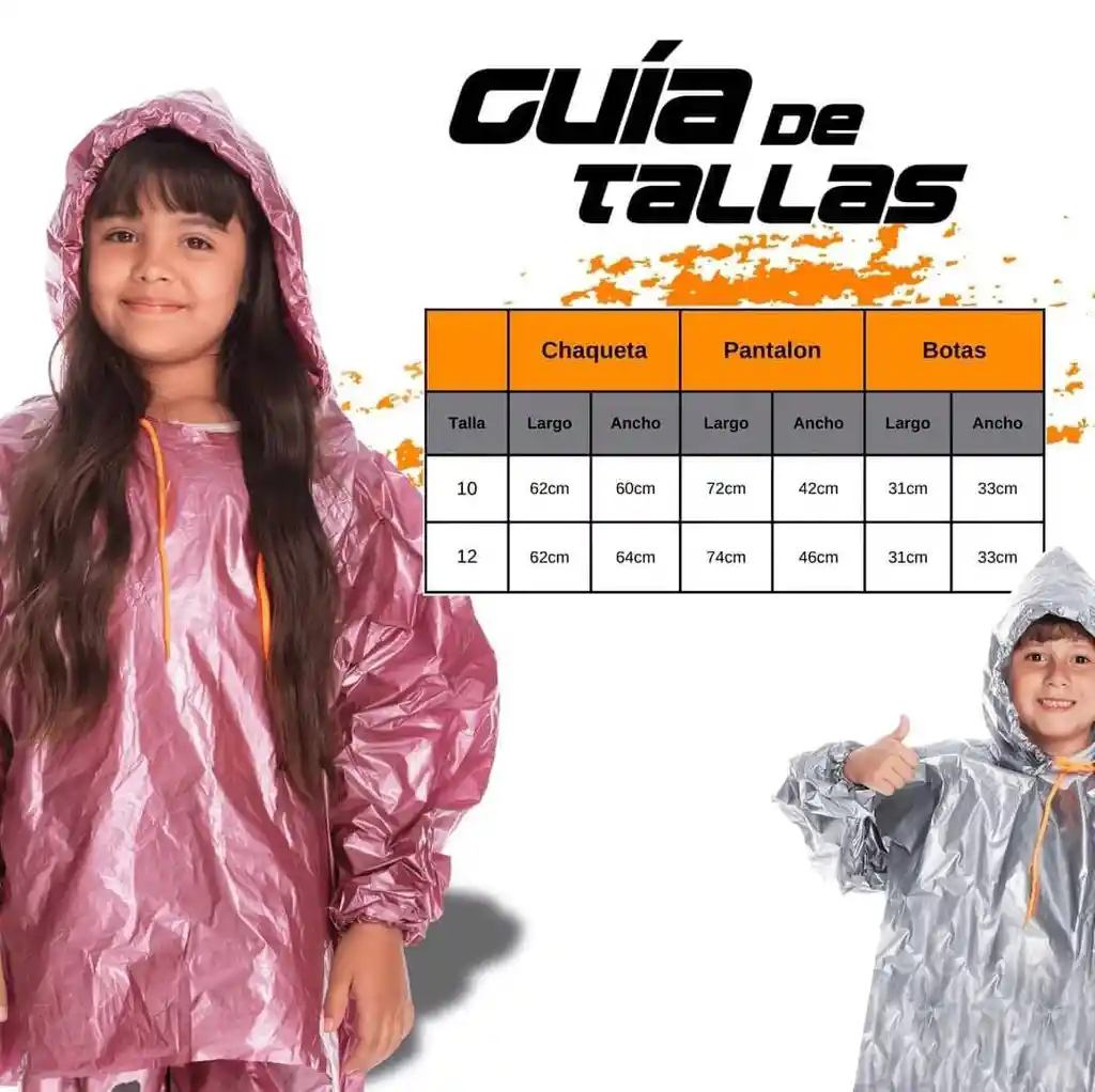 Impermeable Moto Bicicleta Plástico Talla: 10 Portable Niña Niño - Morado