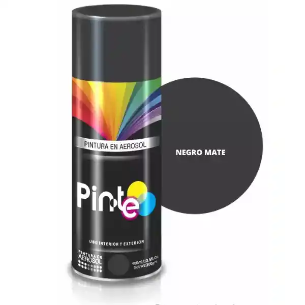 Pintura En Aerosol Negro Mate 400ml Pinte