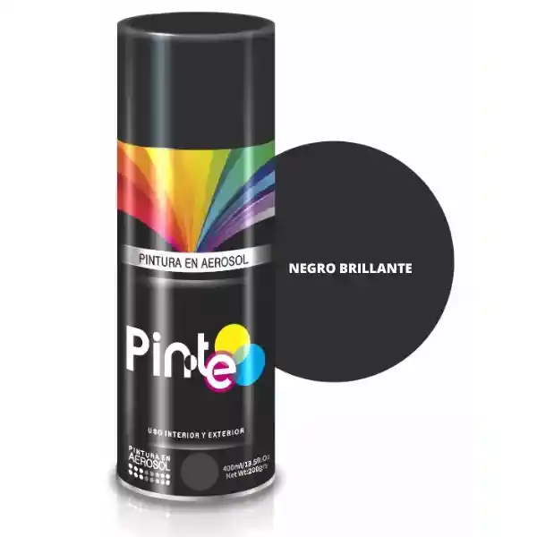 Pintura Aerosol Negro Brillante 400ml Pinte