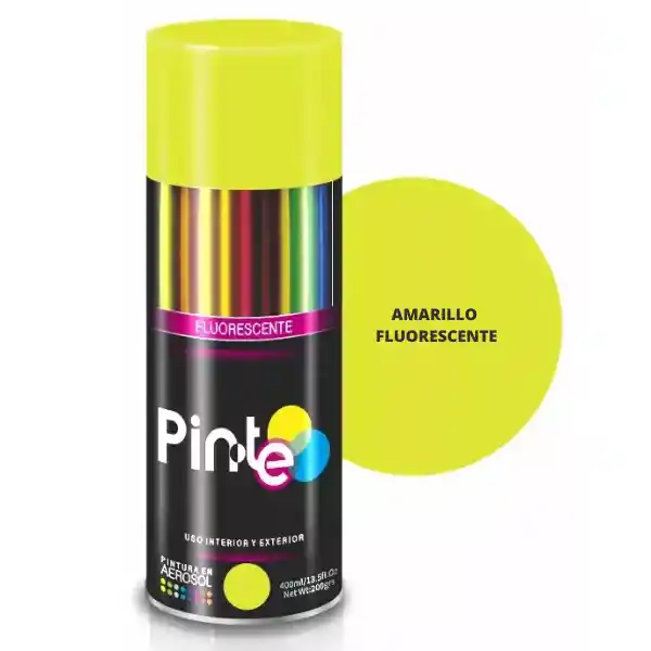 Pintura Aerosol Amarillo Fluorescente 400ml Pinte