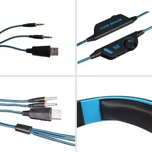 Audifono Diadema Gamer Kotion Each G4000 Usb Microfono Azul