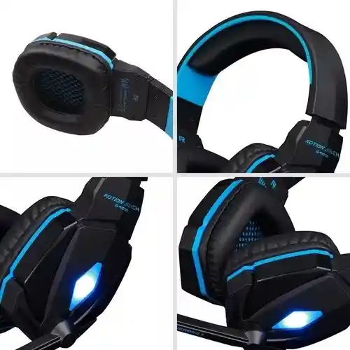 Audifono Diadema Gamer Kotion Each G4000 Usb Microfono Azul