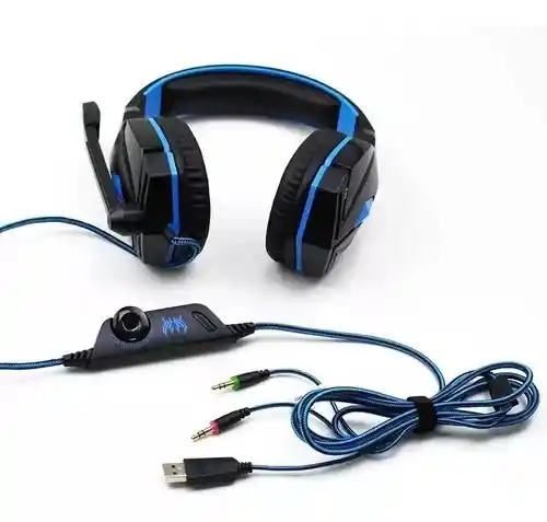 Audifono Diadema Gamer Kotion Each G4000 Usb Microfono Azul
