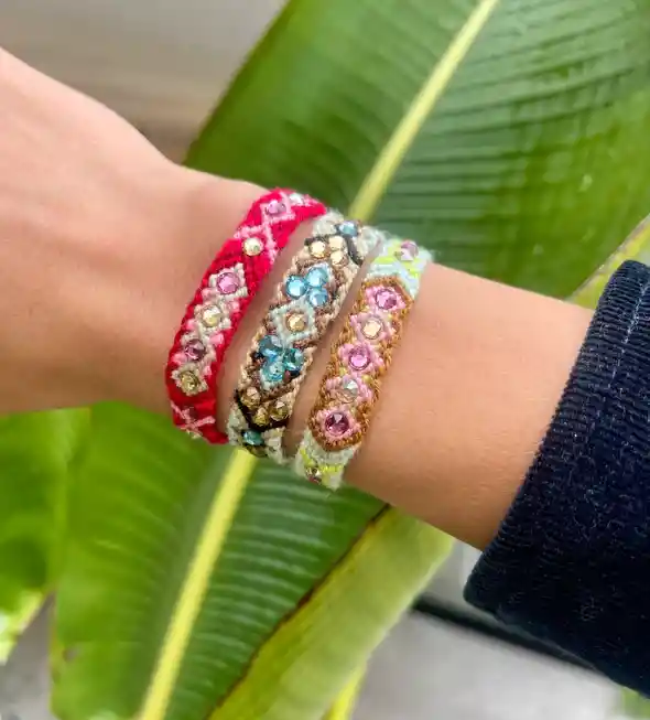 Pulsera Wayuu Skinny Rojo