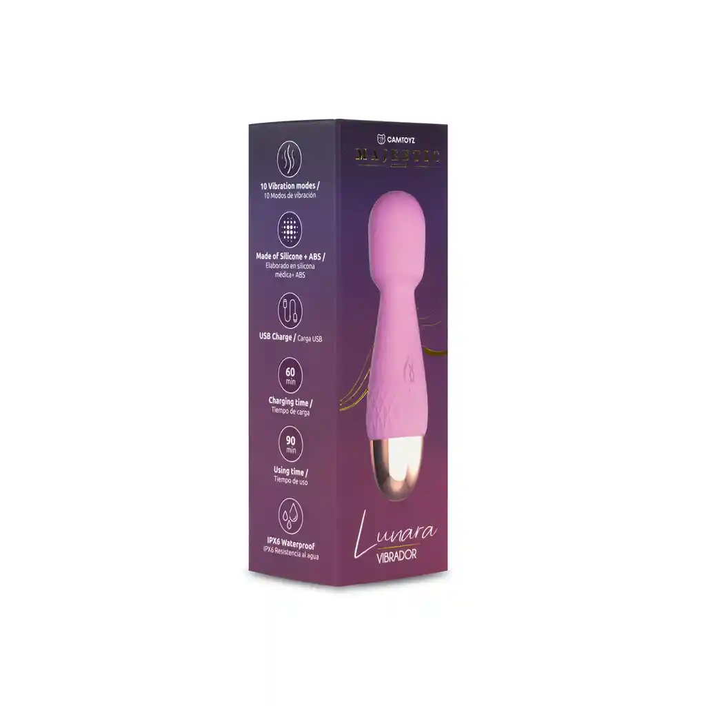 Vibrador Mini Hitachi Lunara Lila Recargable