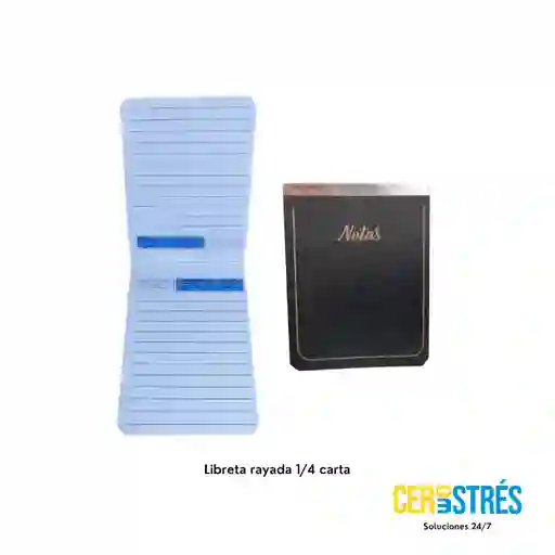 Libreta De Notas Rayada Banda Metalizada Pequeña