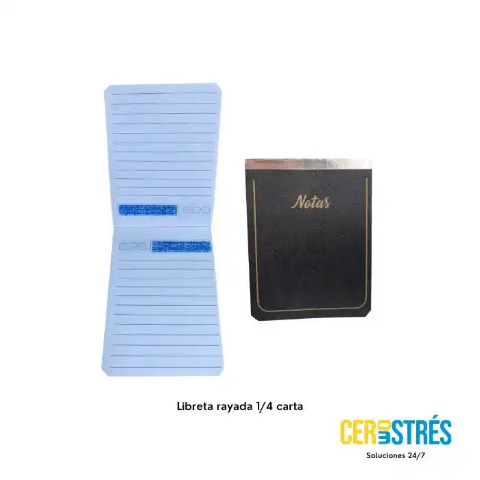 Libreta De Notas Rayada Banda Metalizada Pequeña