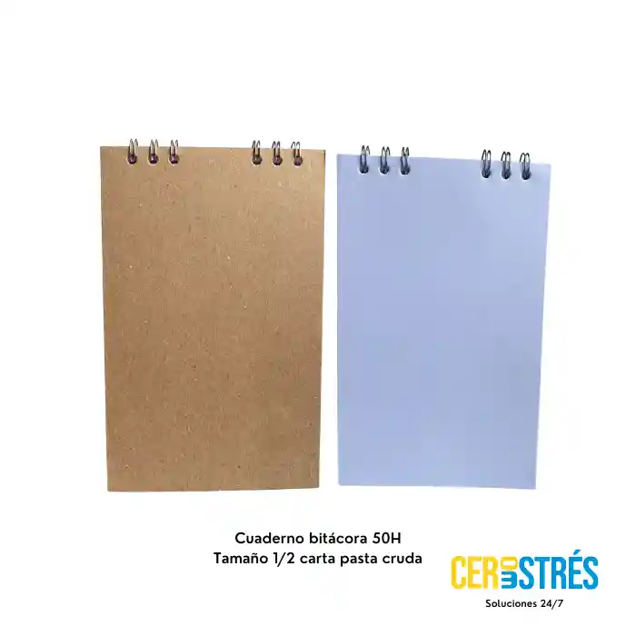 Cuaderno Bitácora Bond 1/2 Carta X 50 Hojas Cruda