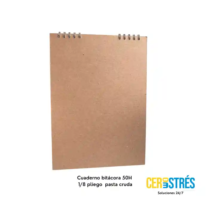 Cuaderno Bitácora Bond 1/8 X 50 Hojas Cruda