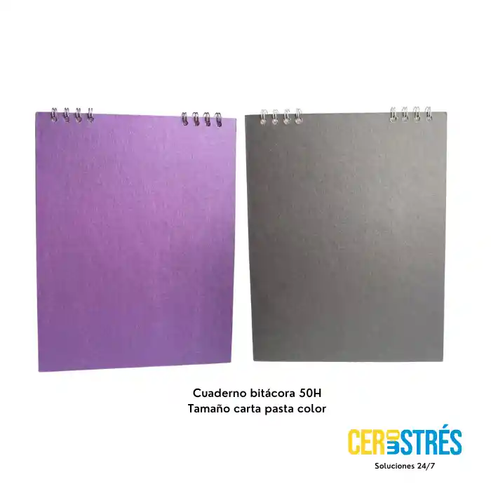 Cuaderno Bitacora Bond Carta X 50 Hojas Pasta Color