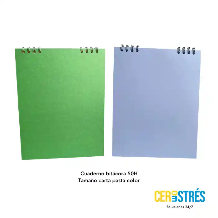 Cuaderno Bitacora Bond Carta X 50 Hojas Pasta Color