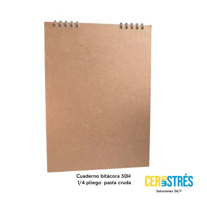 Cuaderno Bitacora Bond 1/4 X 50 Hojas Pasta Cruda