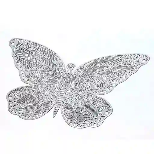 Individual Navideño Plata Mariposa