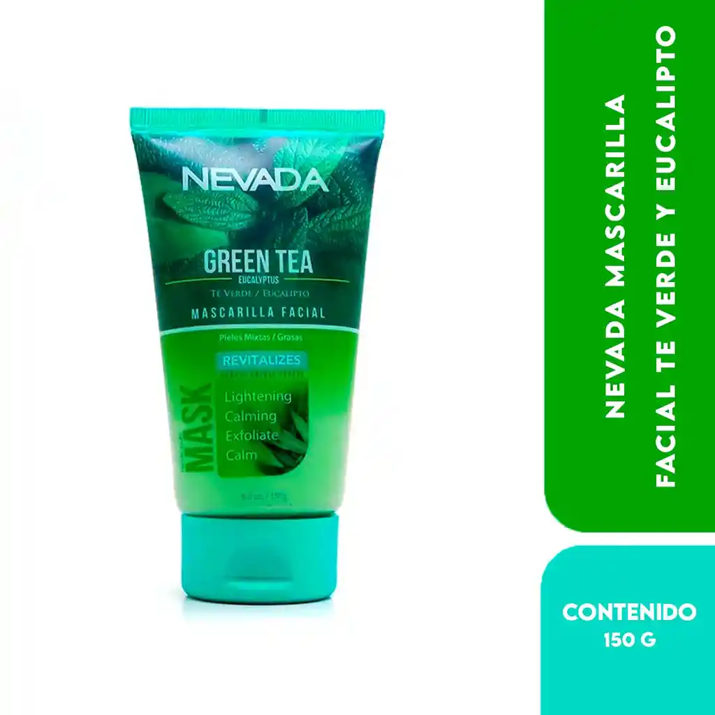 Nevada Mascarilla Facial Te Verde Y Eucalipto Revitalizante 150 G (5.3 O.z.)