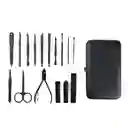 Estuche De Manicure X 16 Piezas Negro