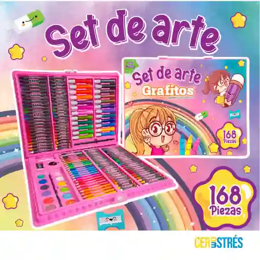 Set Arte 168 Piezas Grafitos Niña Regalo
