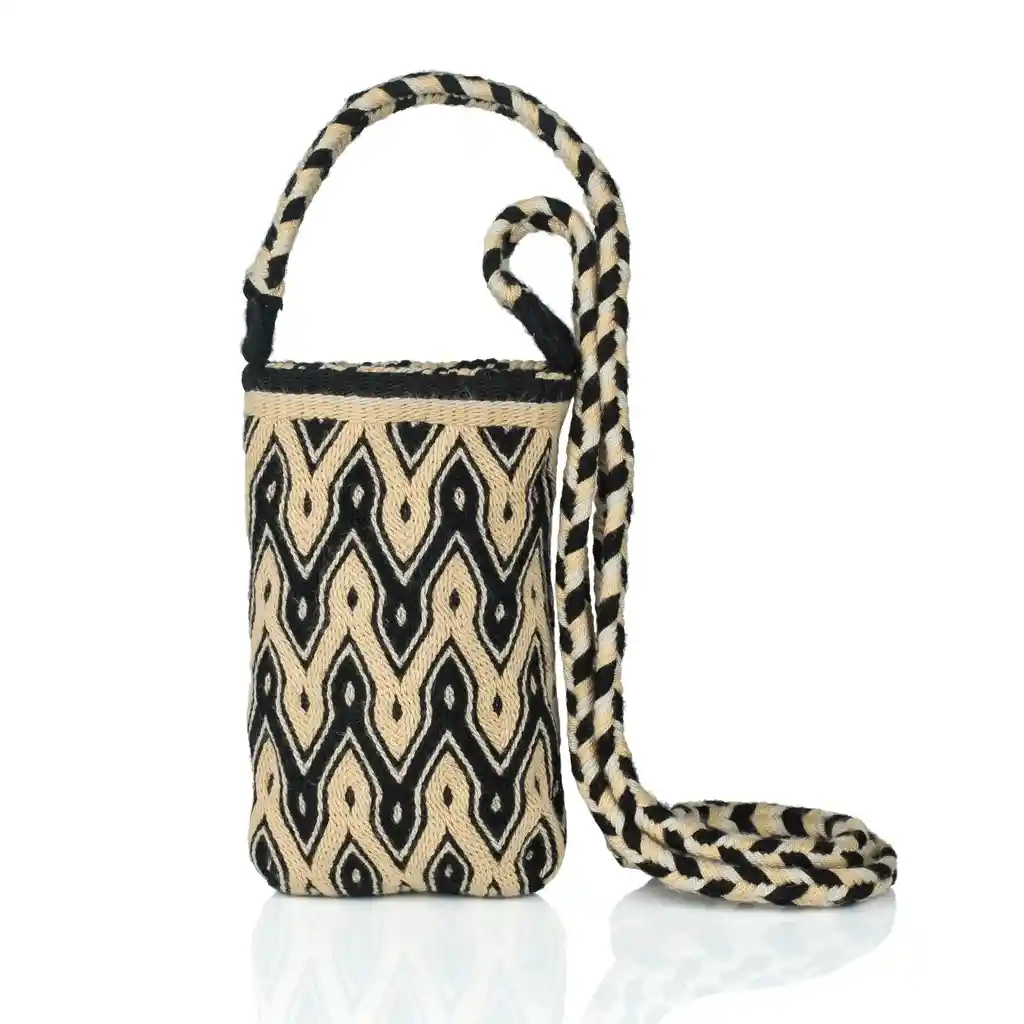 Maki Mini Wayuu Crossbody Bag Black/beige