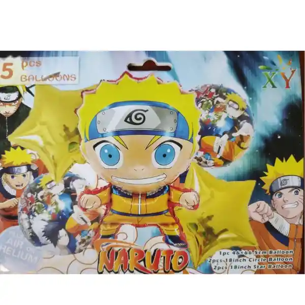 Kit De Globos Metalizados Naruto Sin Inflar