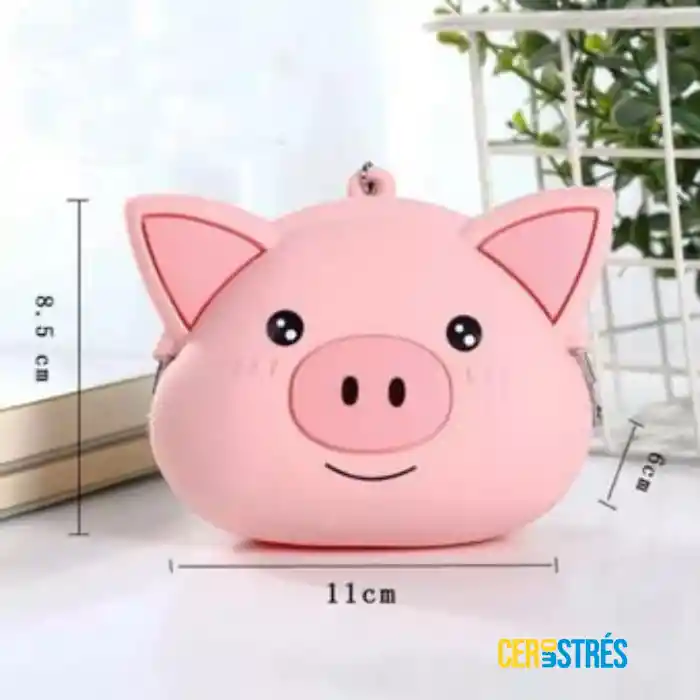 Monedero Silicona Cara Cerdito Regalable