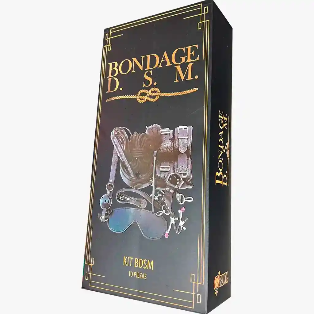 Kit Sado 10 Piezas Bdsm Sadomasoquismo Bondage Humillación Juego En Pareja Black