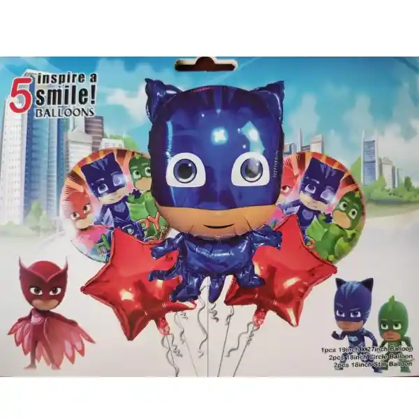 Kit De Globos Metalizados Catboy Pj Masks Sin Inflar