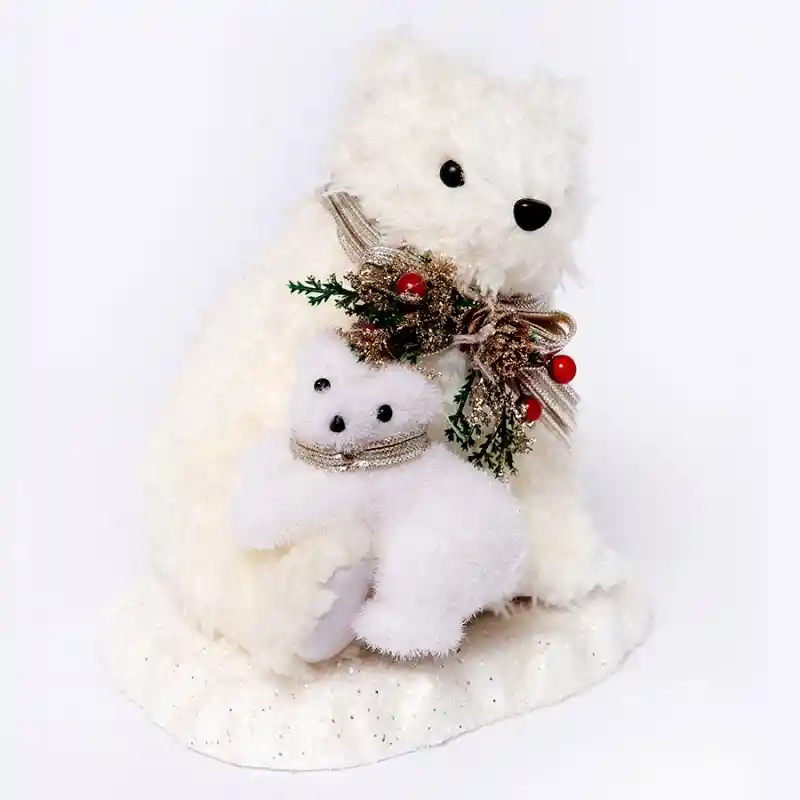 Muñeco De Navidad Oso Polar Padre E Hijo 19cm