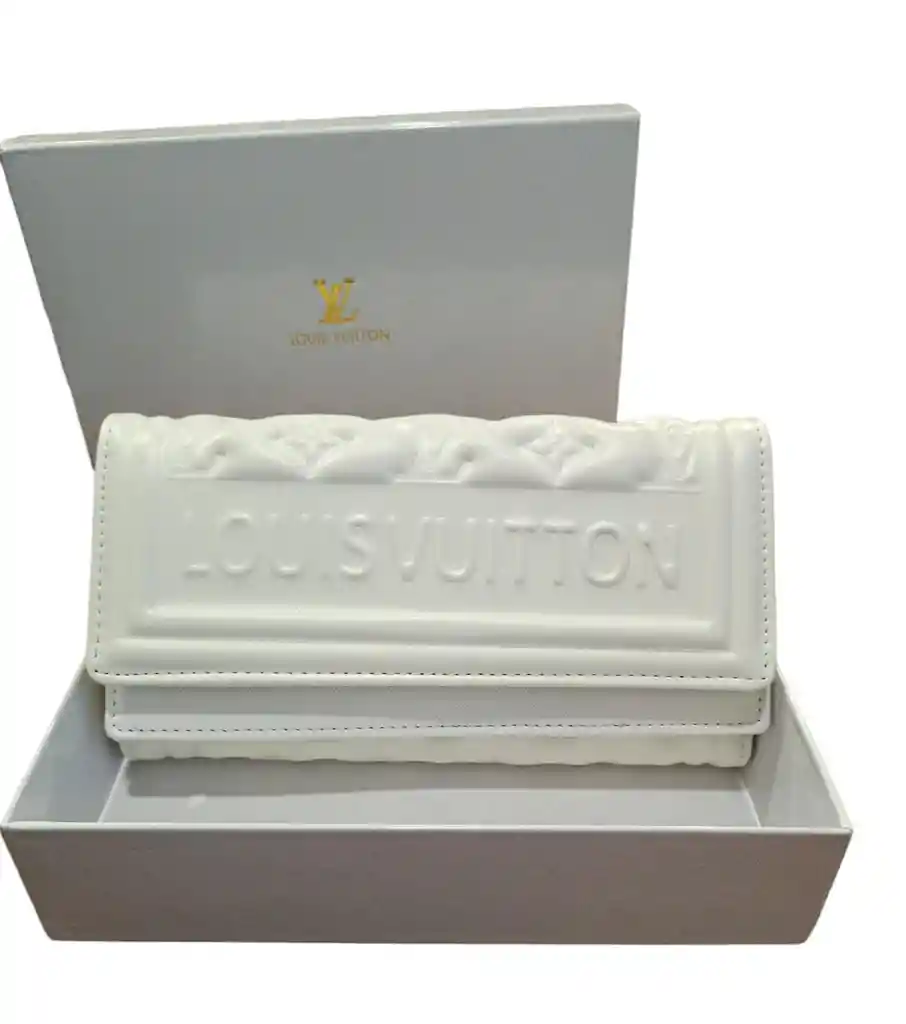 Billetera Dama Louis Vuitton De Color Blanco Grande Ideal Para Regalar A Mujeres