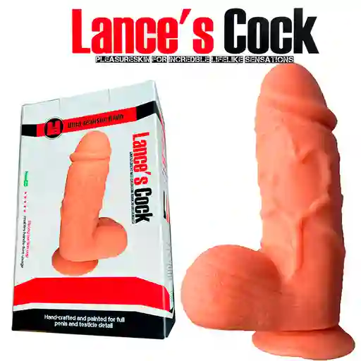Dildo 25cm Grueso Realista Con Chupa Exclusivo Lances Cock Trademark