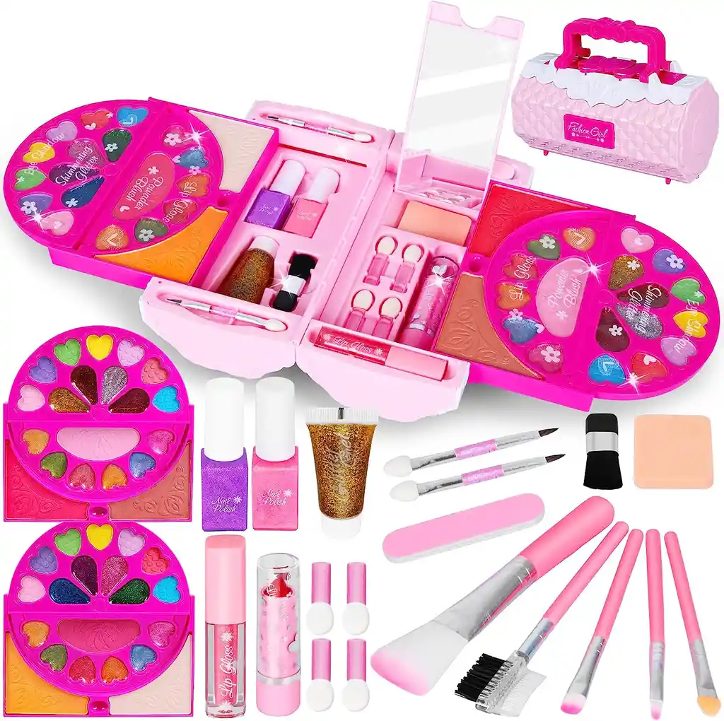 Kit De Maquillaje Baul Rosado Pequeño