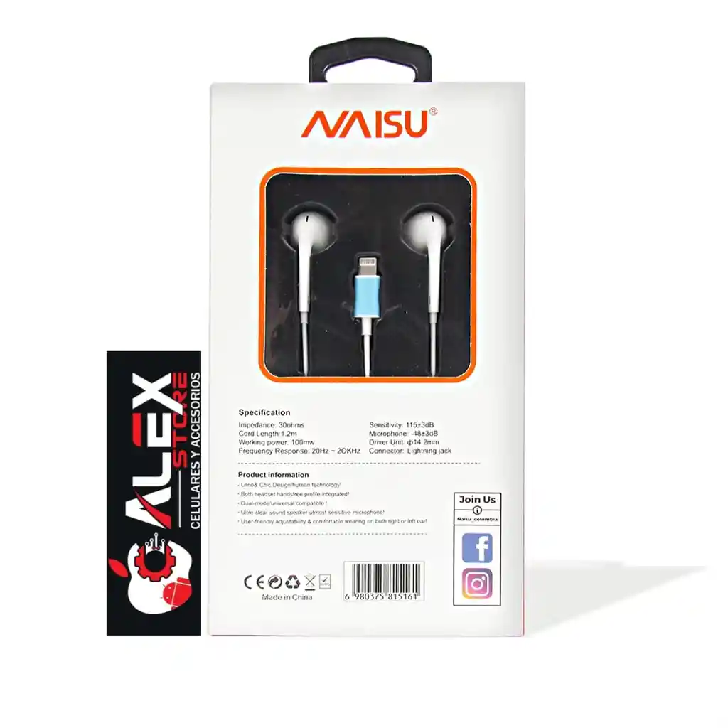  Audifonos  iPhone  Naisu 