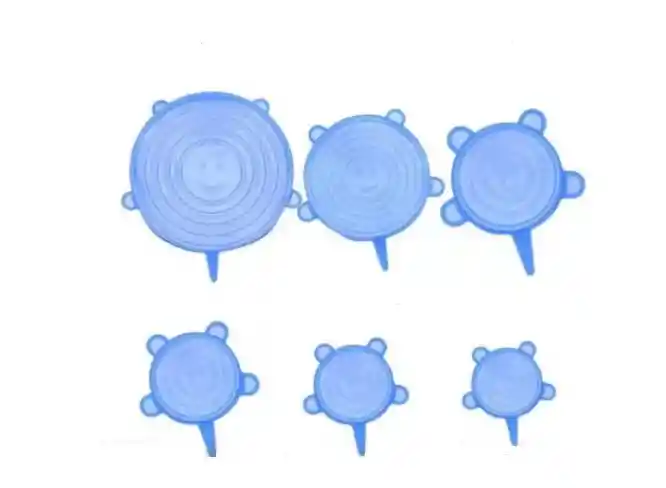Tapas De Silicona Super Estiramiento Para Cocina X6 Tamaños
