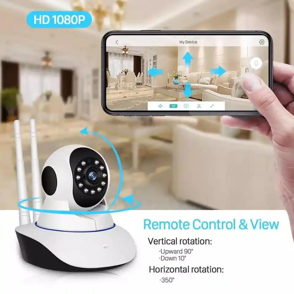 Camara De Seguridad Ip Robótica Wifi P2p De 1080 Mp App V380