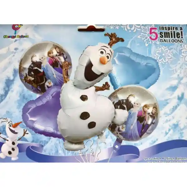 Kit De Globos Metalizados Olaf Frozen Sin Inflar