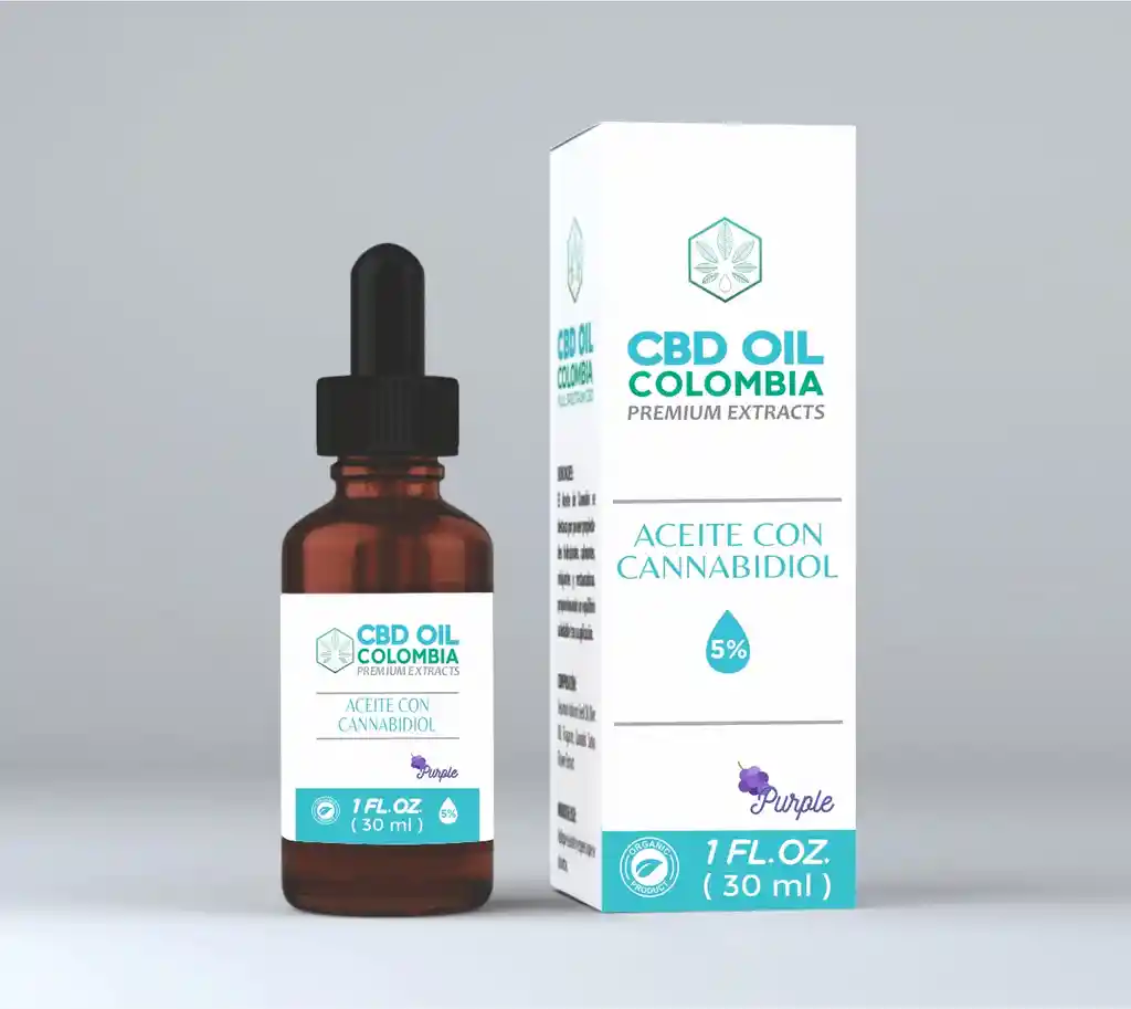 Dos (2) Aceites Cbd 5% Gotas Cannabis Purple Uva 30ml Ingredientes Naturales