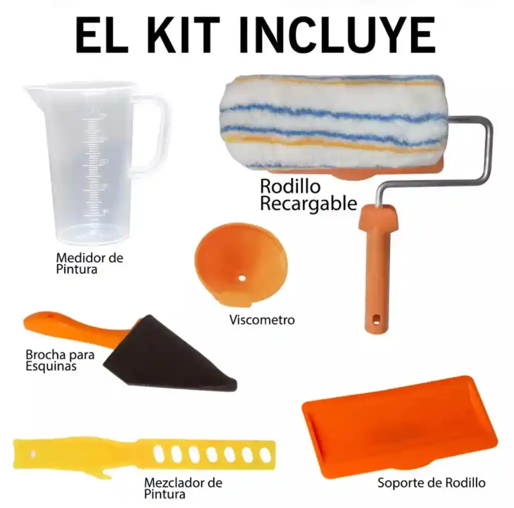 Rodillo Pintura Recargable De Gran Capacidad Kit 6piezas