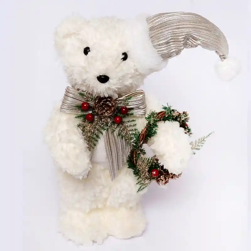 Muñeco De Navidad Oso Polar De Pie 36cm