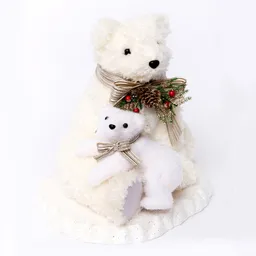 Muneco Navideño 26cm Oso Padre Hijo Nieve