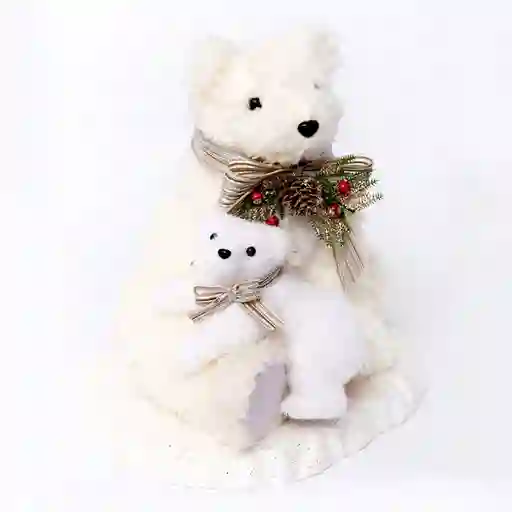 Muneco Navideño 26cm Oso Padre Hijo Nieve