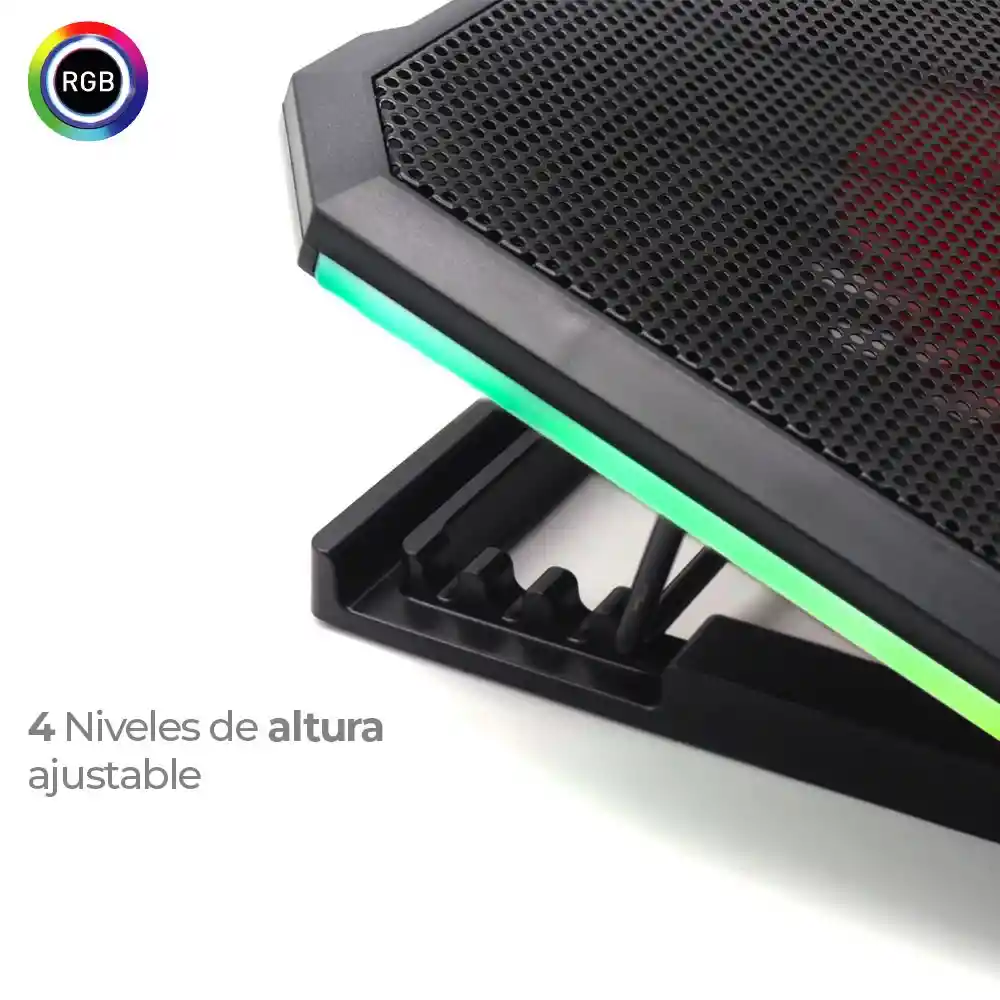 Base Refrigerante Jr Brjr-013 | Negro | 2 Ventiladores Rgb