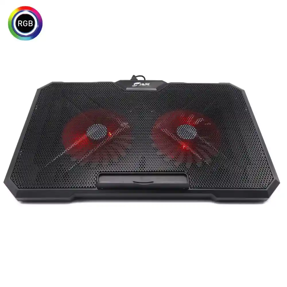 Base Refrigerante Jr Brjr-013 | Negro | 2 Ventiladores Rgb