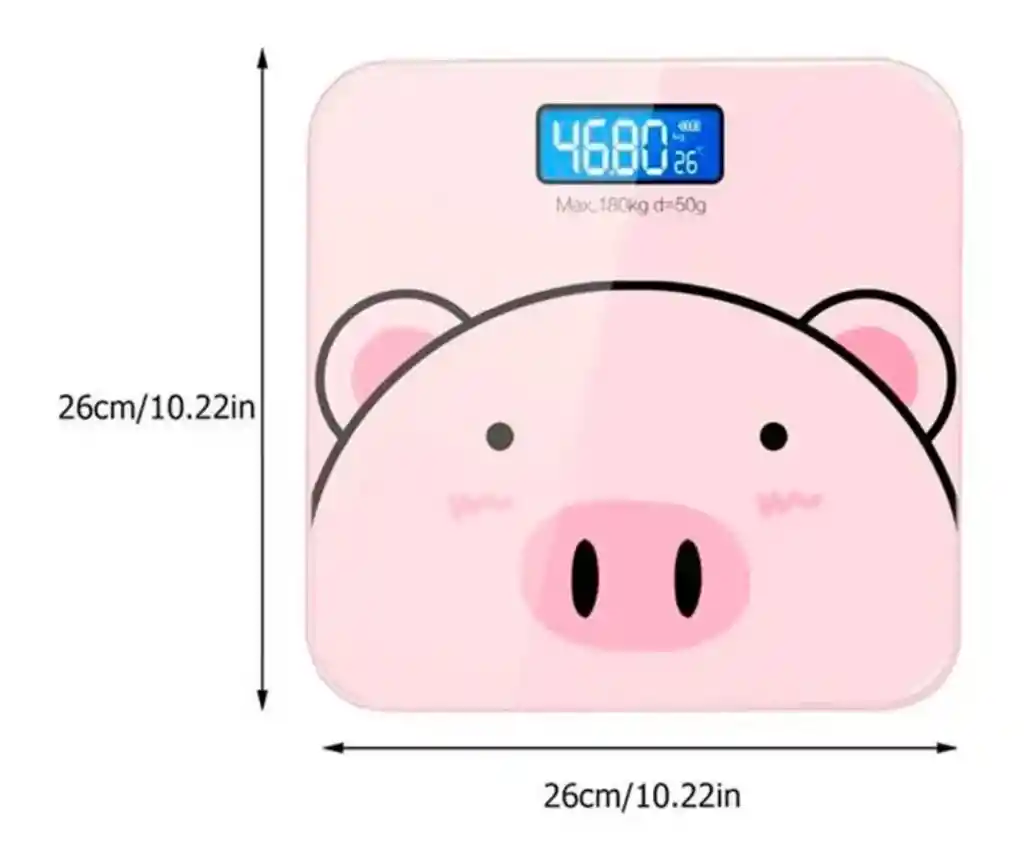 Bascula Digital Pesa Animado Cerdito 180 Kg