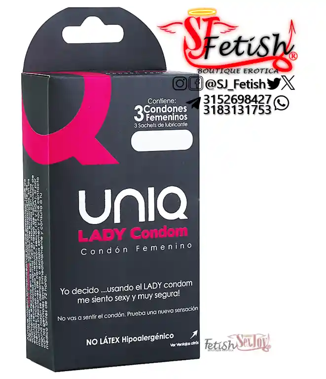 Uniq Preservativo Femenino X3 Sin Latex