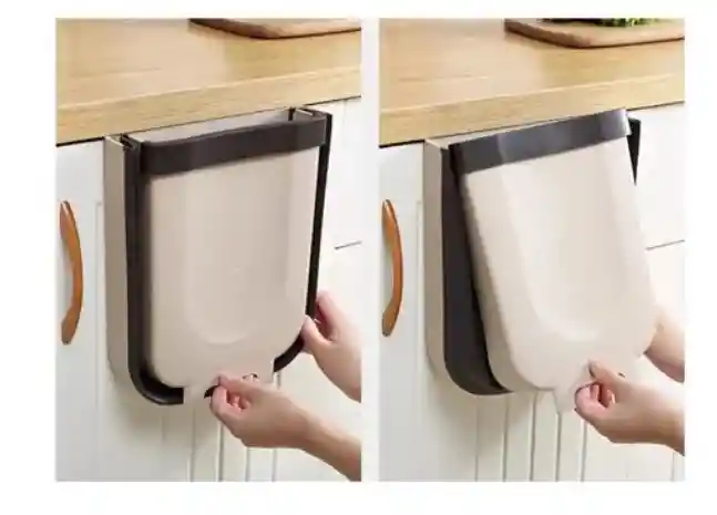 Cubo De Basura Plegable Montado En La Pared Para Puerta